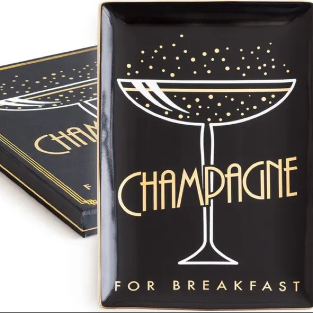 Champagne for Breakfast Porcelain Trinket Tray